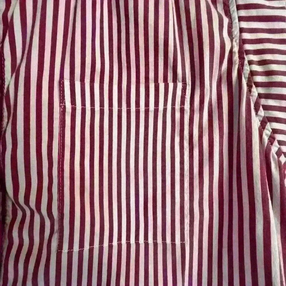 Maeve by Anthropologie Striped Cap Sleeve Button- Down in red & white, Size XS - Picture 5 of 6